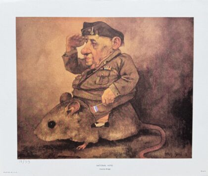 Charles Bragg NATIONAL HERO Facsimile Signed 1970 Color Lithograph