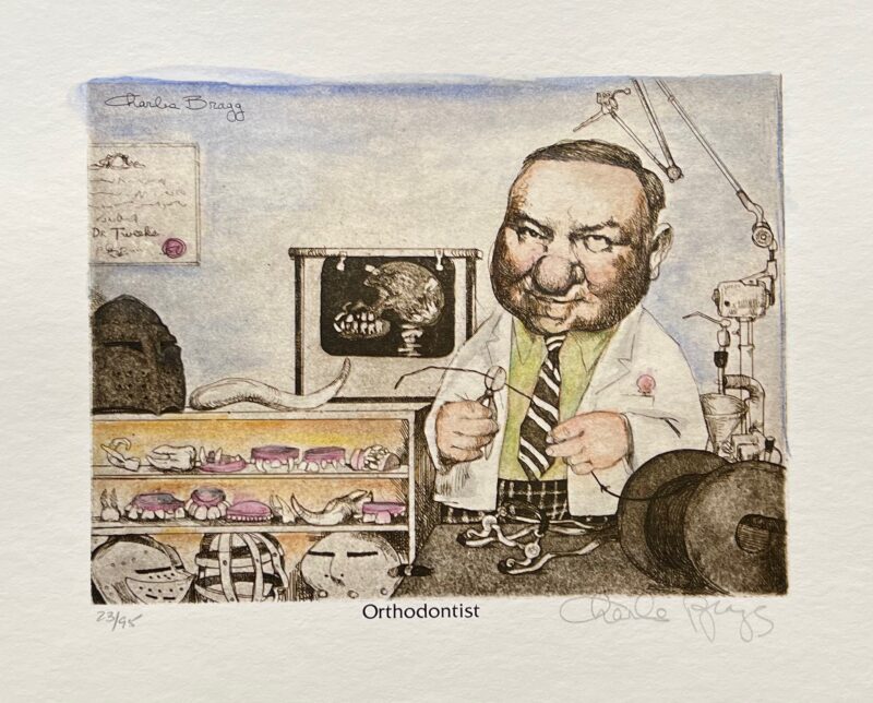 Charles Bragg ORTHODONTIST Hand Signed Color Lithograph