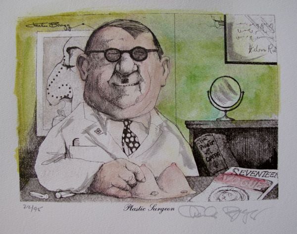 Charles Bragg PLASTIC SURGEON Hand Signed Color Lithograph