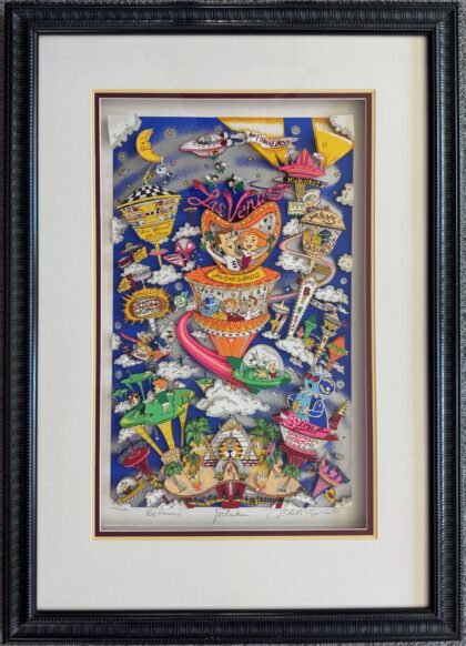 Charles Fazzino JETSONS TAKE LAS VENUS Framed 3-D Hand Signed by Hanna & Barbera