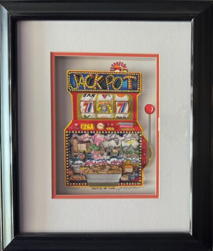 Charles Fazzino SLOTS OF FUN Framed Hand Signed 3-D Serigraph SLOT MACHINE
