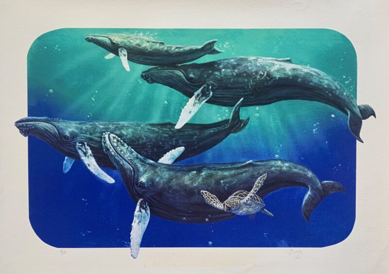 Chick Charles Lynn Bragg WHALES SONG Hand Signed Giclee Art on Canvas