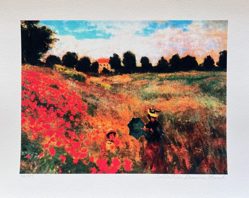 Claude Monet POPPIES NEAR ARGENTEUIL Estate Signed Limited Edition Giclee 16x12