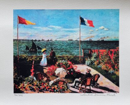 Claude Monet TERRACE BY THE SEASIDE Estate Signed Limited Edition Giclee 12" x 16"