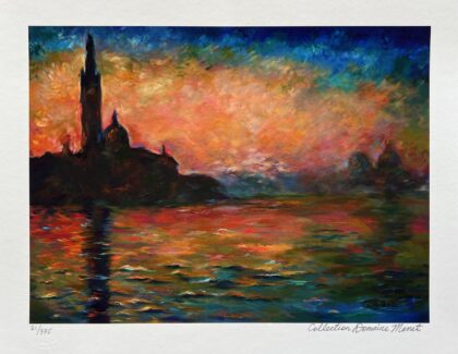 Claude Monet VENICE AT DUSK Estate Signed Limited Edition Giclee Art 16 x 12