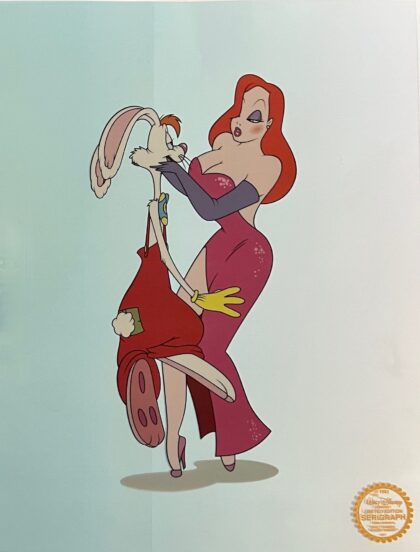 DISNEY JESSICA & ROGER RABBIT Sericel Animation Art Serigraph Cel