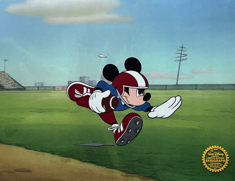 DISNEY MICKEY MOUSE FOOTBALL Sericel Animation Art Cel