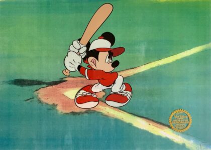 DISNEY MICKEY MOUSE BASEBALL Sericel Animation Art Cel