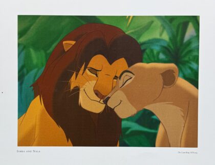DISNEY THE LION KING SIMBA & NALA Lithograph Animation Art 11 x 14