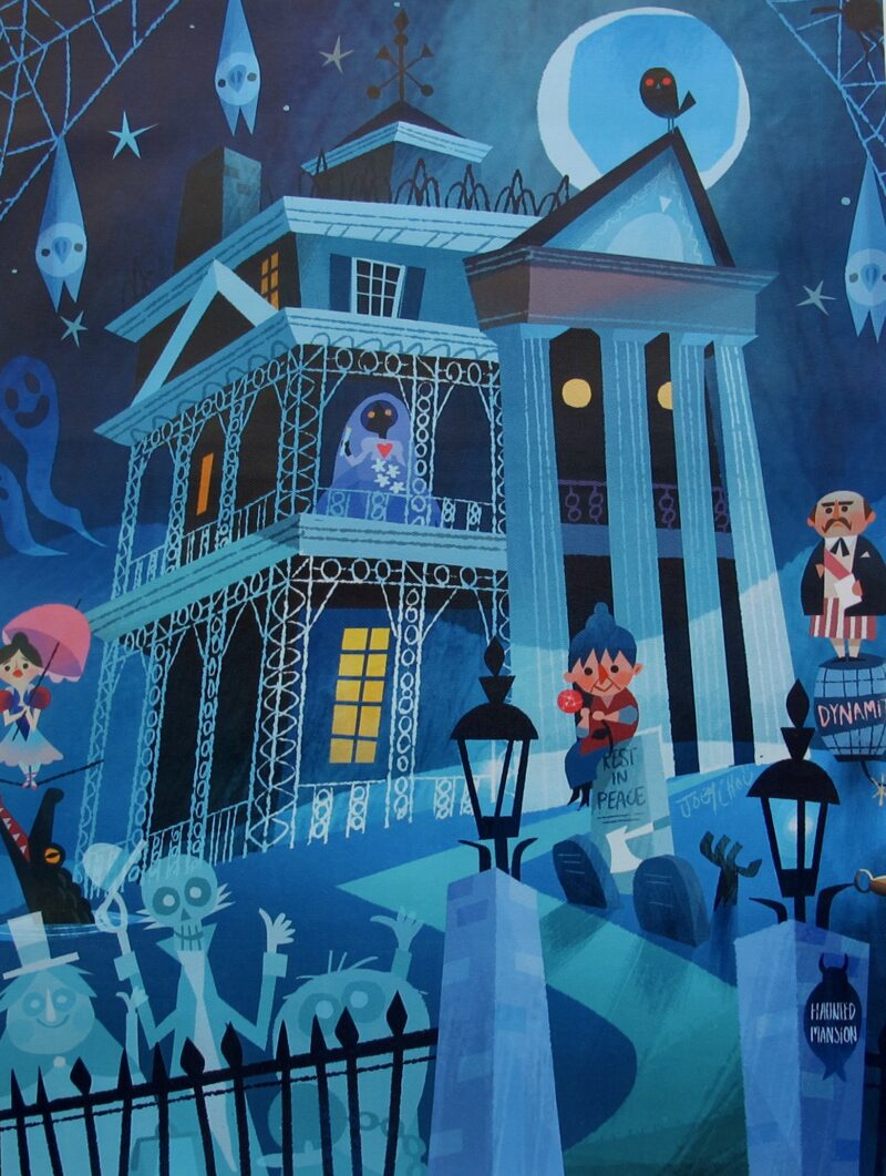 DISNEY HAUNTED MANSION RIDE Art Giclee on Canvas by Joey Chou