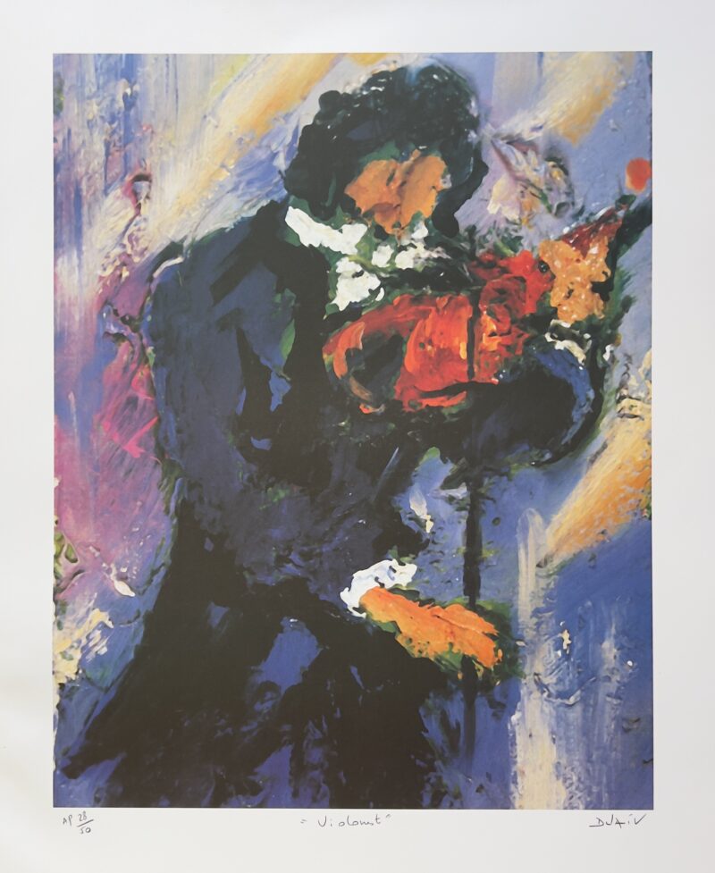 DUAIV VIOLINIST Hand Signed Limited Edition Lithograph