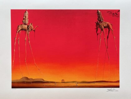 Salvador Dali LES ELEPHANTS Facsimile Signed Numbered Giclee 24" x 17"