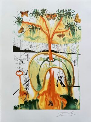 Salvador Dali MAD TEA PARTY Limited Edition Facsimile Signed Lithograph