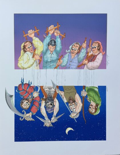 Dave Badger PLAYERS Hand Signed Limited Edition Serigraph 31" x 24"