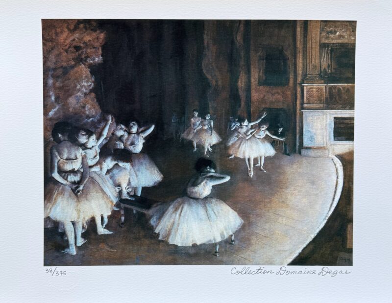 Edgar Degas BALLET REHEARSAL Estate Signed Limited Edition Giclee Art 16" x 12"