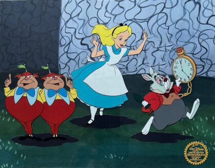 Disney ALICE IN WONDERLAND RABBIT TWEEDLEDEE Sericel Animation Art Cel