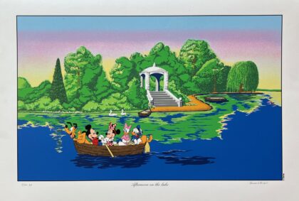 Disney MICKEY & MINNIE MOUSE AFTERNOON ON THE LAKE Serigraph