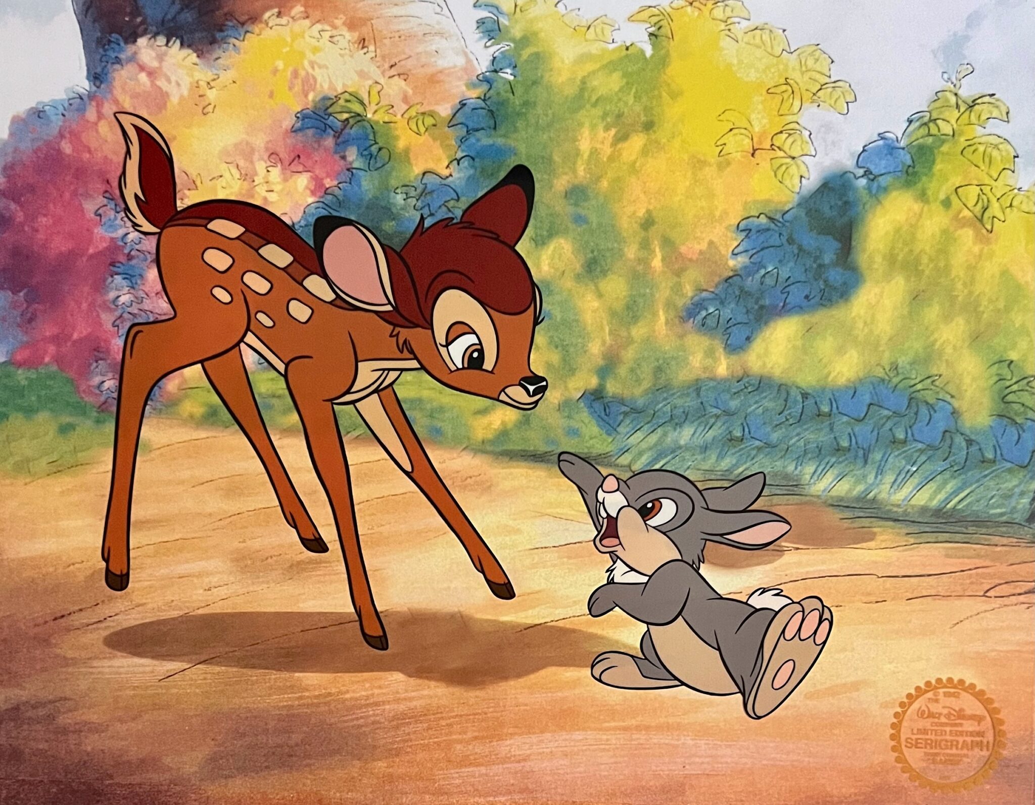 Disney Bambi With Thumper Sericel Animation Art Forgotten Treasurez