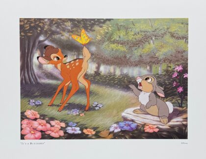 Disney BAMBI & THUMPER Lithograph Art Print 11 x 14