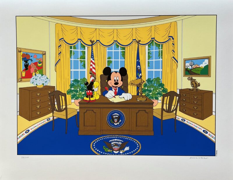 Disney MICKEY MOUSE FOR PRESIDENT Limited Edition Serigraph Art Oval Office