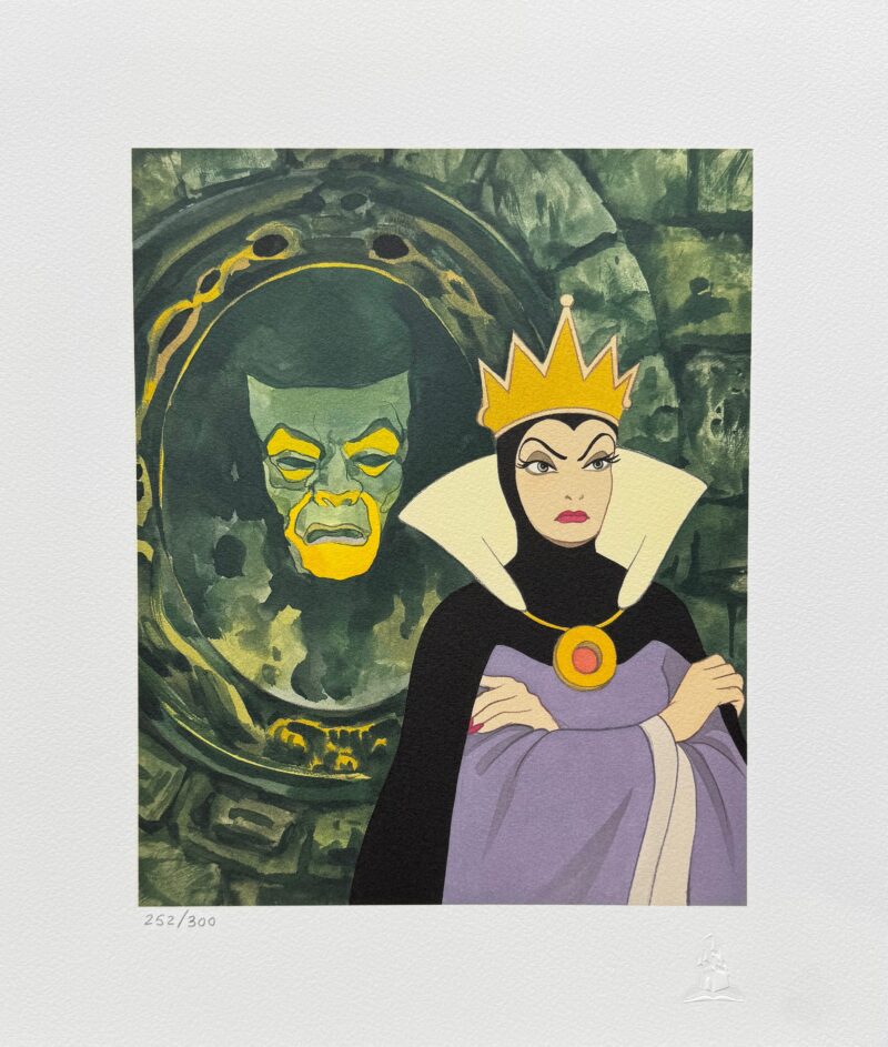 Disney SNOW WHITE EVIL QUEEN Art Giclee Mirror Mirror on the Wall 15 x 13