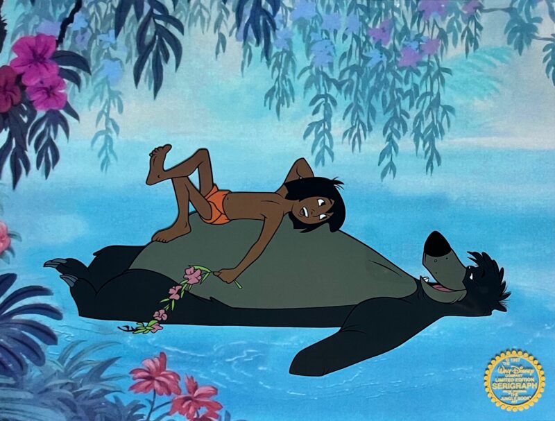 Disney THE JUNGLE BOOK Sericel Animation Art Cel Mowgli & Baloo