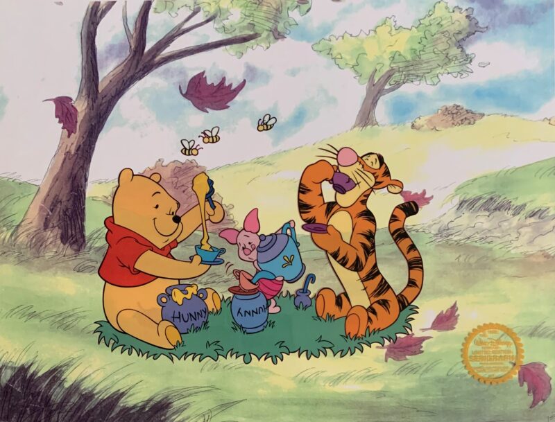 Disney WINNIE THE POOH TIGGER PIGLET Limited Edition Sericel Animation Art Cel