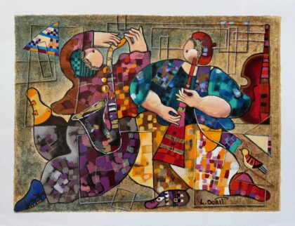 Dorit Levi JAZZ DANCERS Hand Signed Limited Edition Serigraph Art 17 x 22