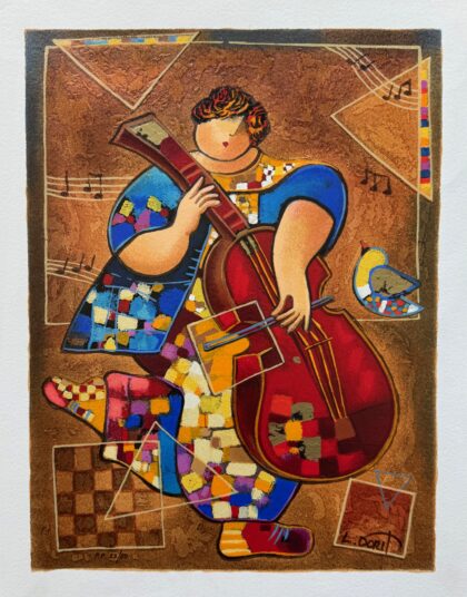 Dorit Levi JOYFUL EVENING Hand Signed Limited Edition Serigraph Art 17 x 13