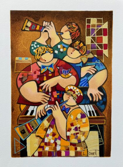 Dorit Levi SUMMER TUNE Hand Signed Limited Edition Serigraph Art 13 x 10