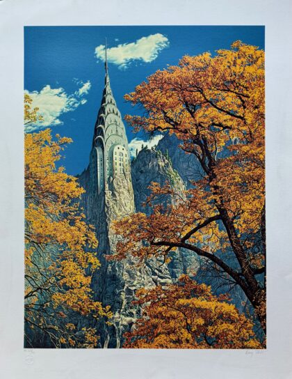 Doug Webb RECONSTRUCTION CHRYSLER BUILDING Hand Signed Limited Edition Serigraph