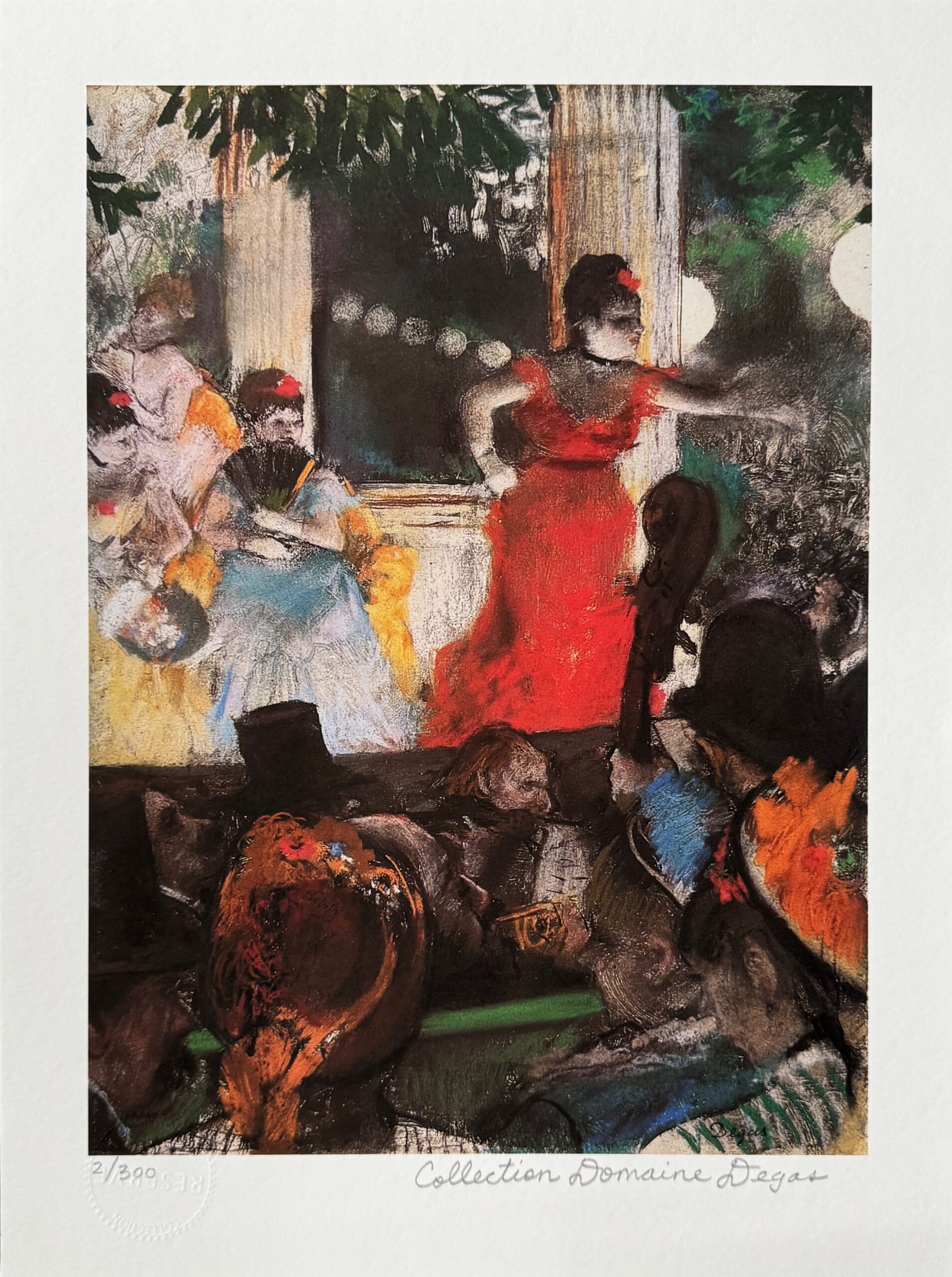 Edgar Degas CAFE CONCERT Estate Signed Stamped Limited Edition Giclee 15 x 11