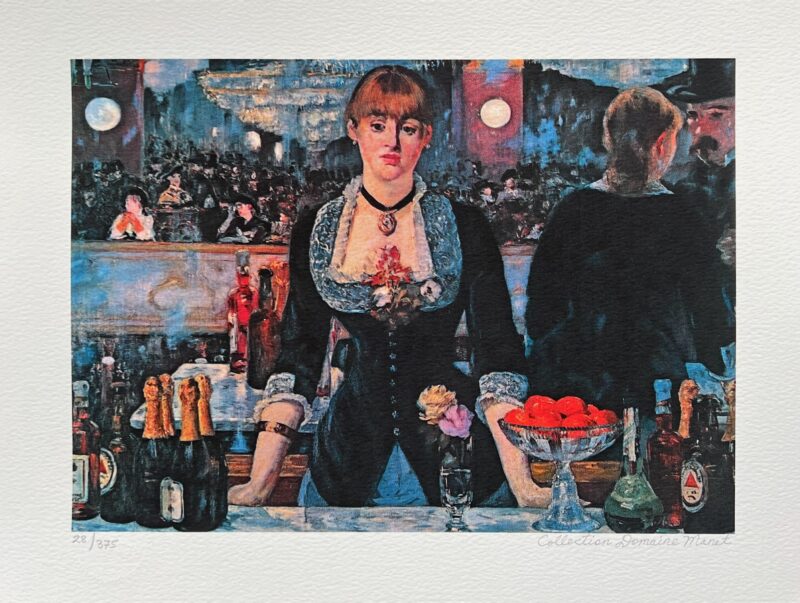 Edouard Manet BAR AT THE FOLIES BERGENE Estate Signed Limited Edition Giclee 12" x 16"