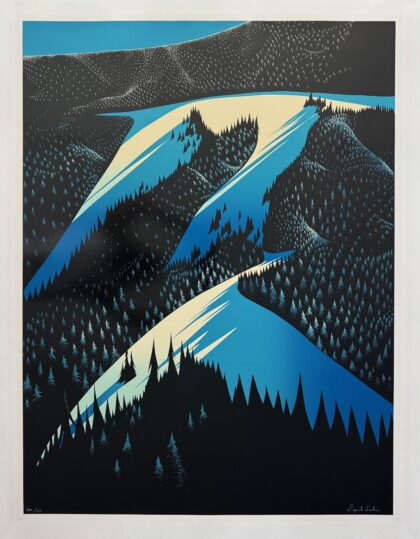Eyvind Earle BLACK EVERGREEN FOREST Hand Signed Serigraph 40" x 30"