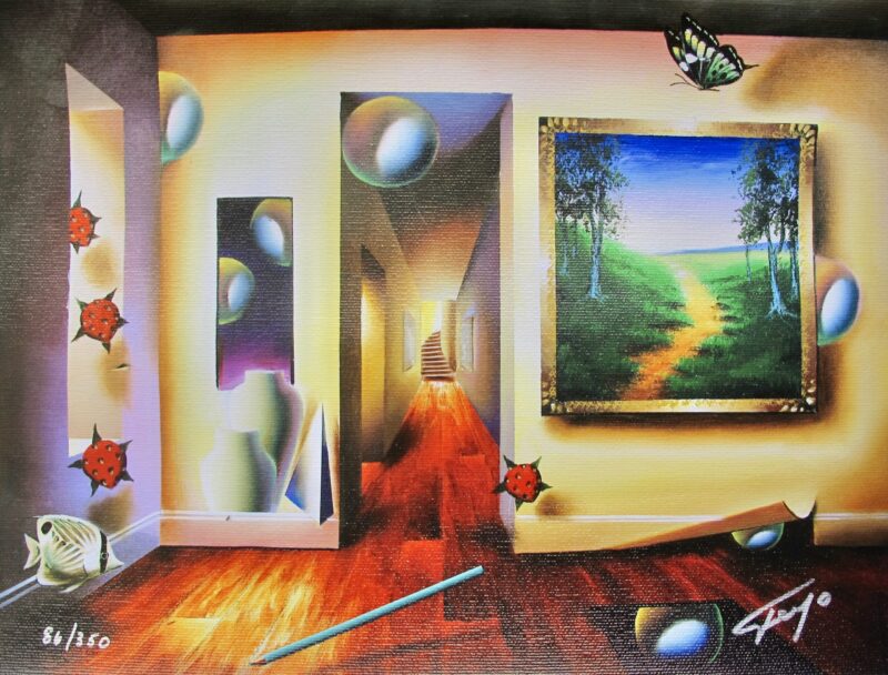 FERJO DREAMLIKE CORRIDOR Hand signed Limited Edition Giclee on Canvas