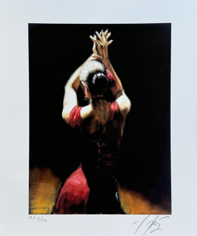 Fabian Perez FLAMENCO DANCER Hand Signed Limited Edition Giclee on Paper 11" x 11.5"