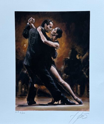 Fabian Perez TANGO II Hand Signed Limited Edition Giclee on Paper 11" x 11.5"