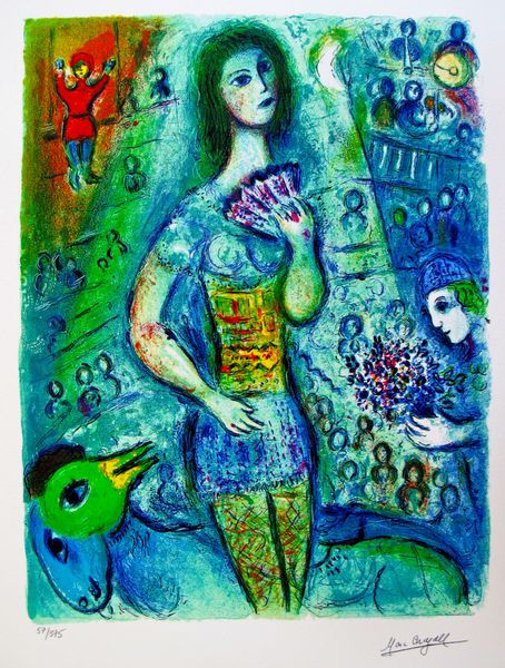 Marc Chagall CIRCUS FAN DANCER Limited Edition Facsimile Signed Small Giclee