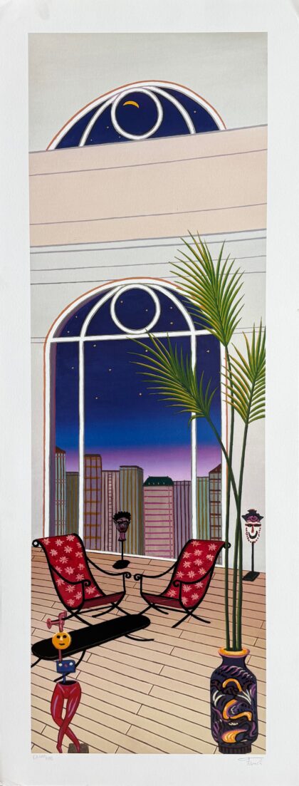 Fanch Ledan CHICAGO NIGHT II Hand Signed Limited Edition Serigraph