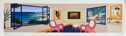 Fanch Ledan VILLA IN BIG SUR Hand Signed Limited Edition Serigraph