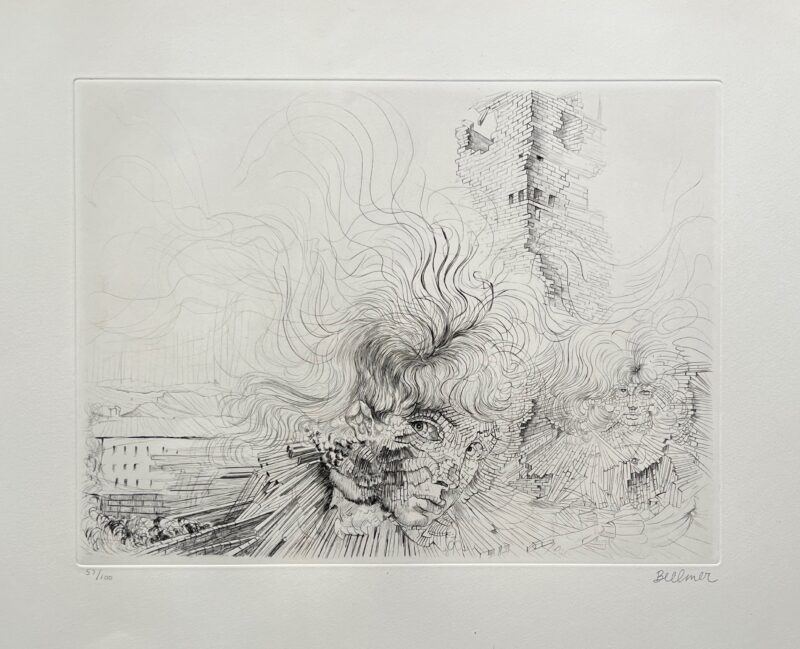 Hans Bellmer LES MILLES EN FEU Hand Signed Limited Edition Etching