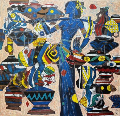 He Neng THE WATER BEARER Hand Signed Limited Edition Serigraph Art 33" x 34"