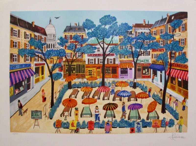 This is a lithograph by French artist Heine titled MONTMARTE.