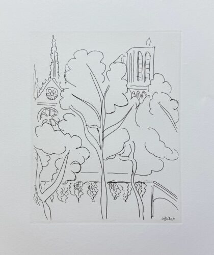 Henri Matisse NOTRE DAME Restrike Etching Signed in the Plate 21 x 17