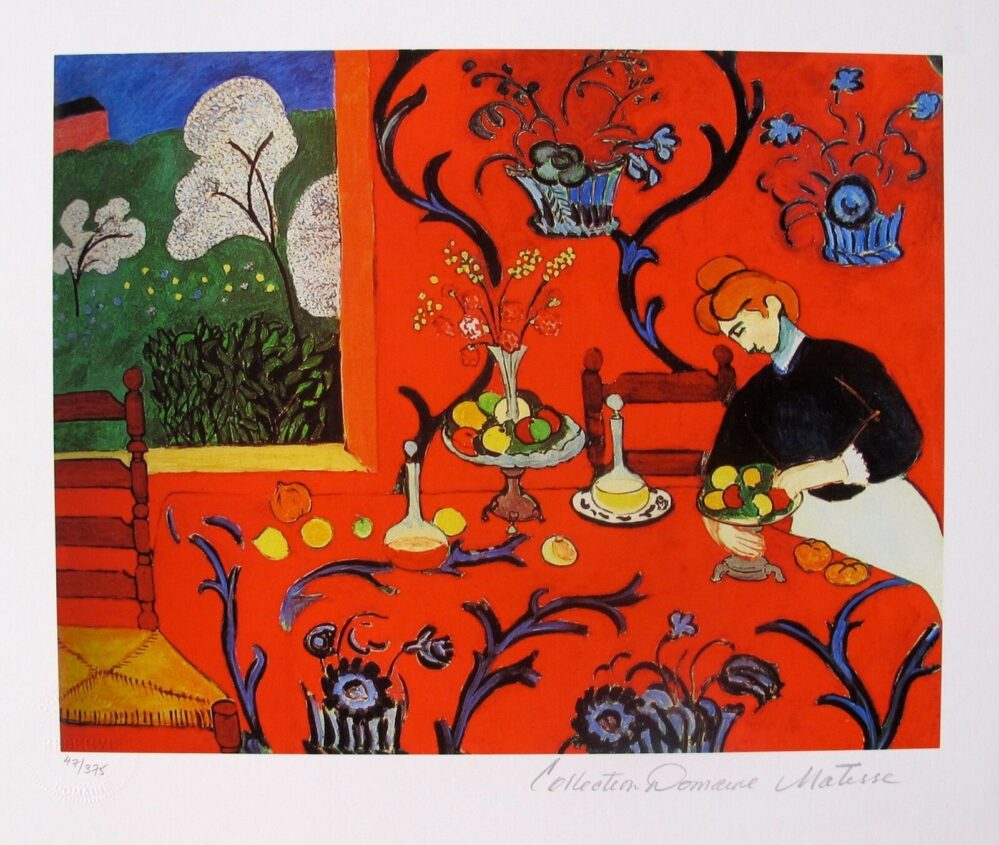 Henri Matisse THE RED ROOM Estate Signed & Stamped Limited Edition Giclee