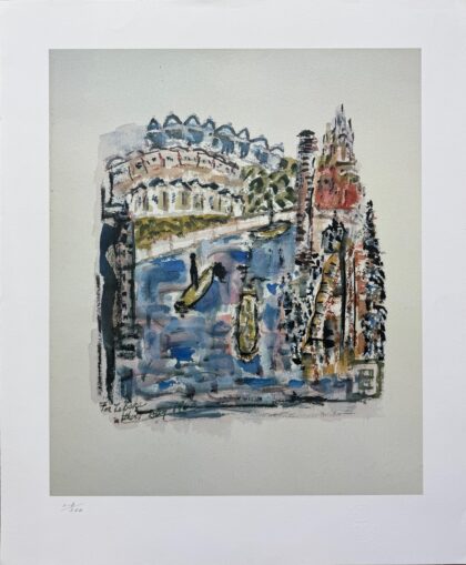 Henry Miller CITYSCAPE WITH GONDOLA Lithograph 1978