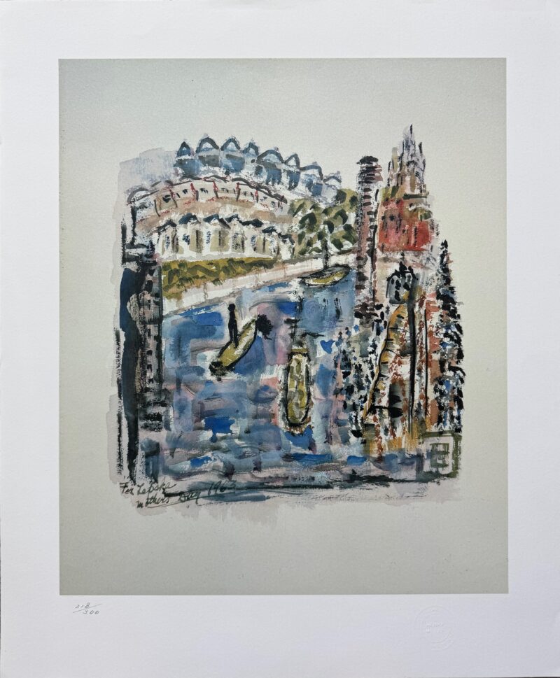 Henry Miller CITYSCAPE WITH GONDOLA Lithograph 1978