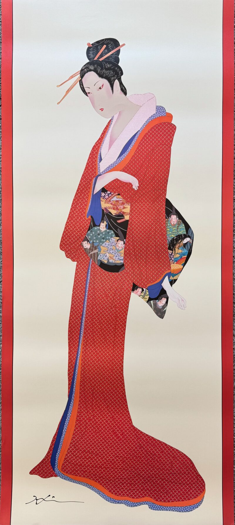 Hisashi Otsuka RED LADY OF THE 36 POETS Hand Signed Limited Edition Art