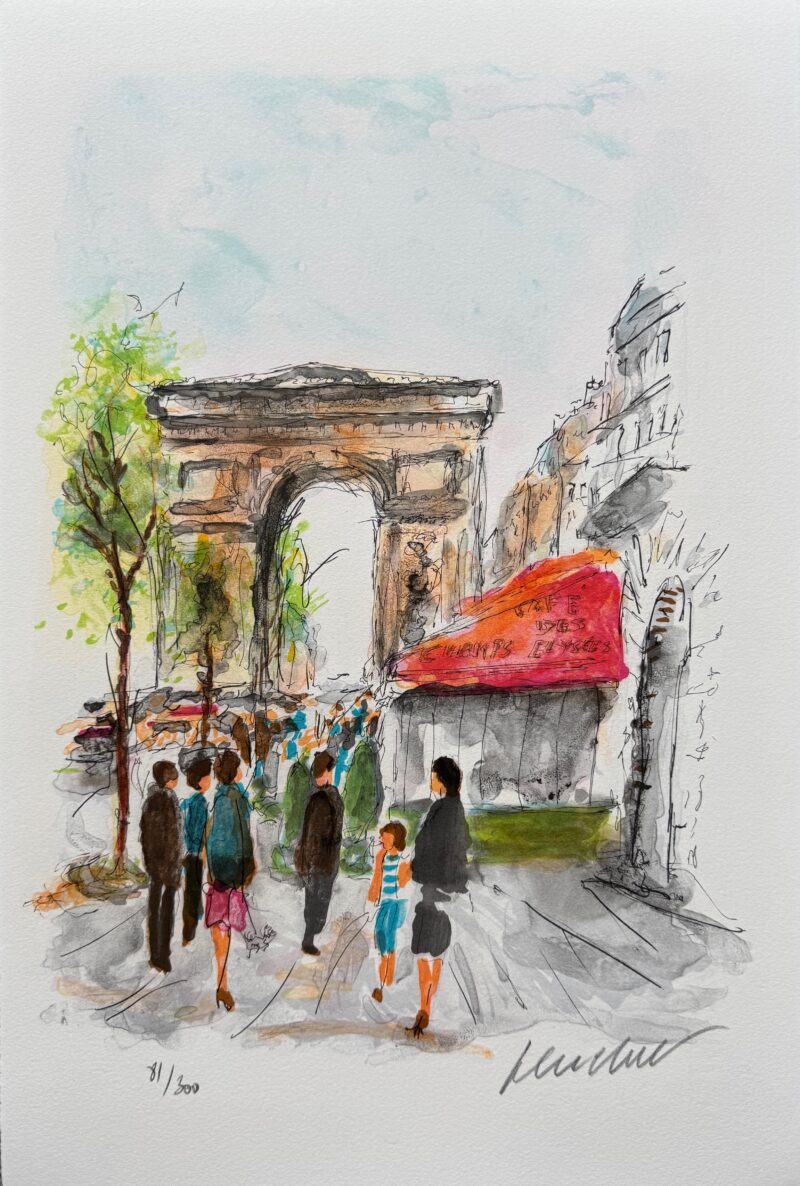 Urbain Huchet ARC DE TRIOMPHE Hand Signed Limited Edition Lithograph