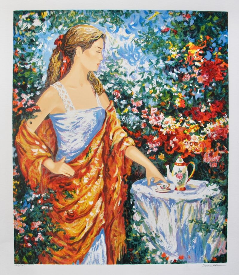 IGOR SEMEKO TEA TIME Hand Signed Limited Edition Serigraph